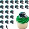 24PCS NFL Philadelphia Eagles Helmet Rings – Football Cupcake Toppers, Officially Licensed, 1.3"x0.7"